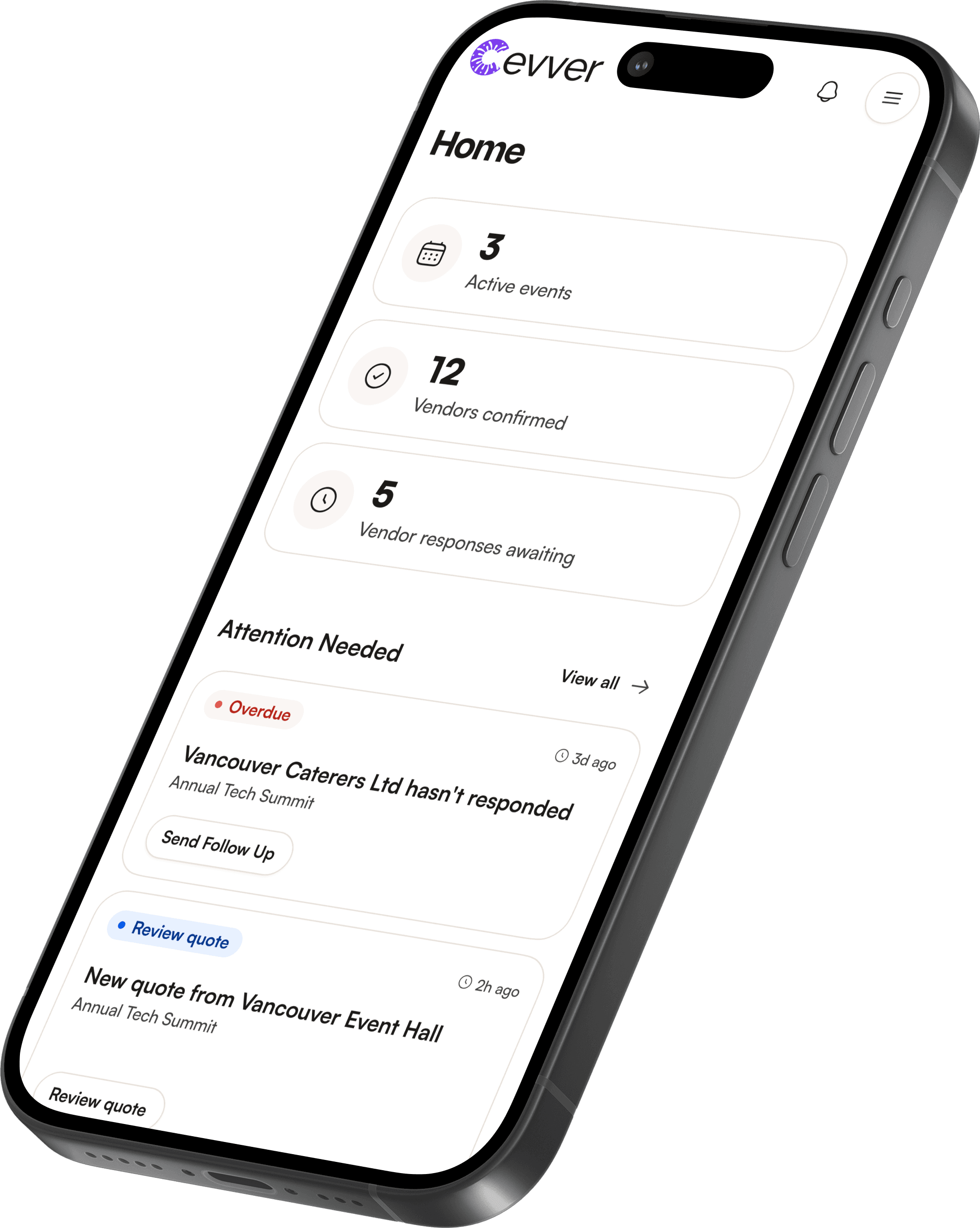 Cevver mobile app preview
